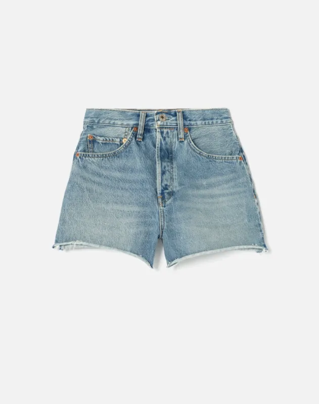 50s Cutoff Shorts - Cool Medium Blue made by Re/Done