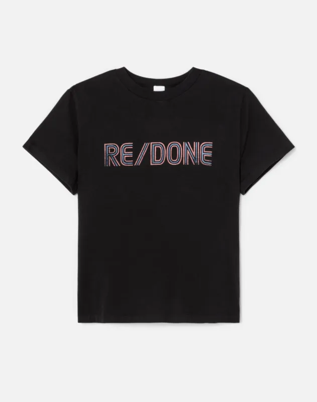 Classic RE/DONE Stripe Tee - Black sold by Re/Done