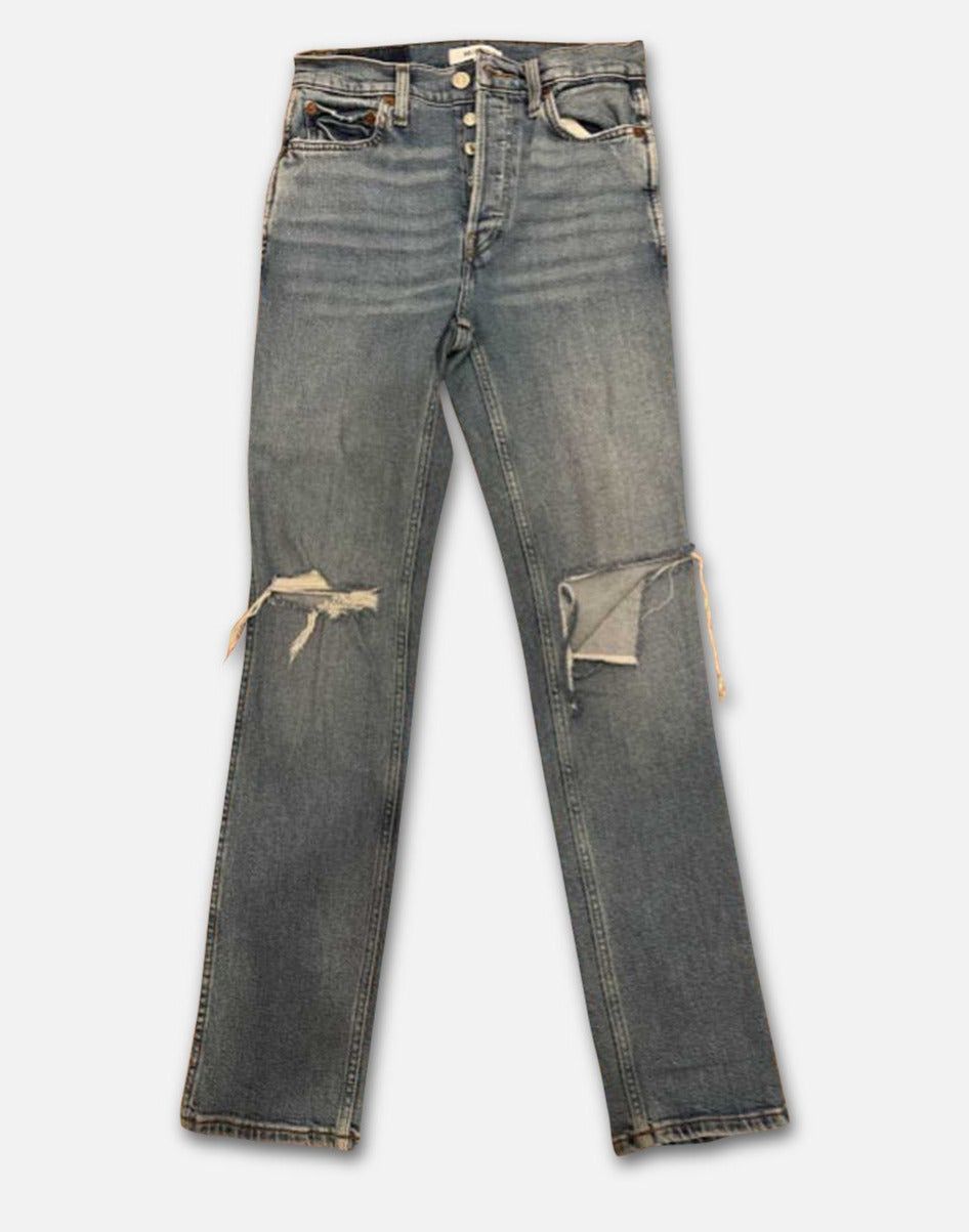 80s Slim Straight in Brisk Blue with Rips sold by Re/Done