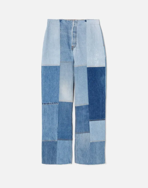 Raw Waist Patched Wide Leg - Indigo sold by Re/Done