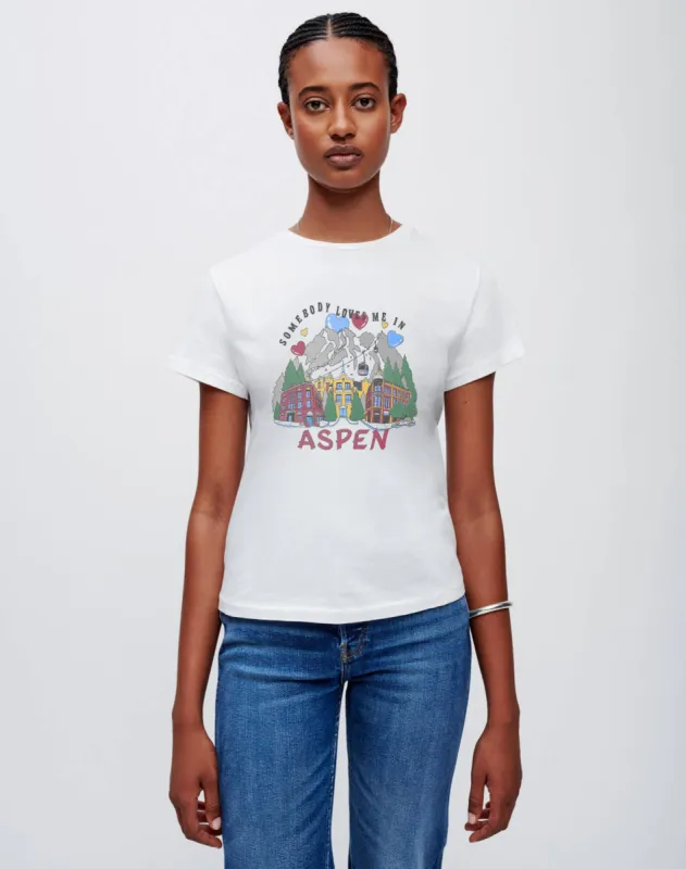 Classic "Aspen" Tee - Vintage White sold by Re/Done