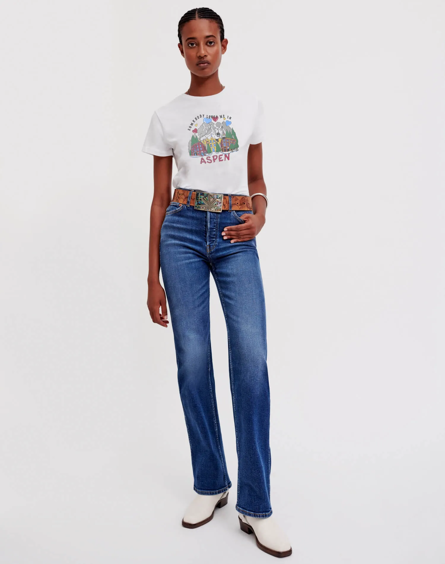 Classic "Aspen" Tee - Vintage White sold by Re/Done product image thumbnail 2