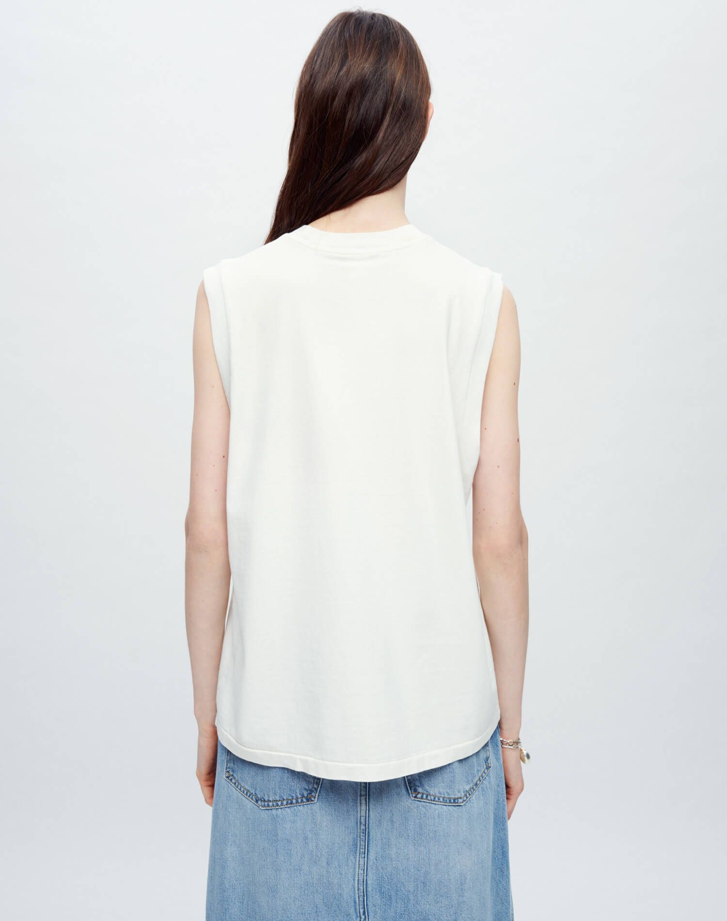 Oversized Muscle Tank "Gotta Have It" - Vintage White sold by Re/Done product image thumbnail 4