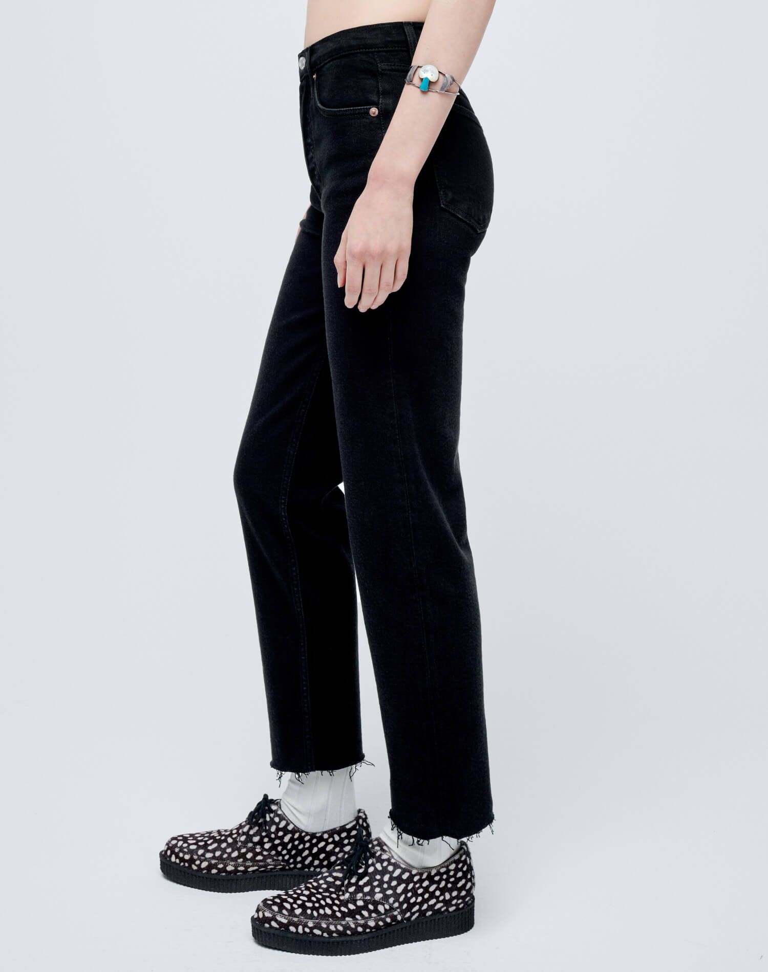 Comfort Stretch High Rise Stove Pipe - Noir sold by Re/Done product image thumbnail 3