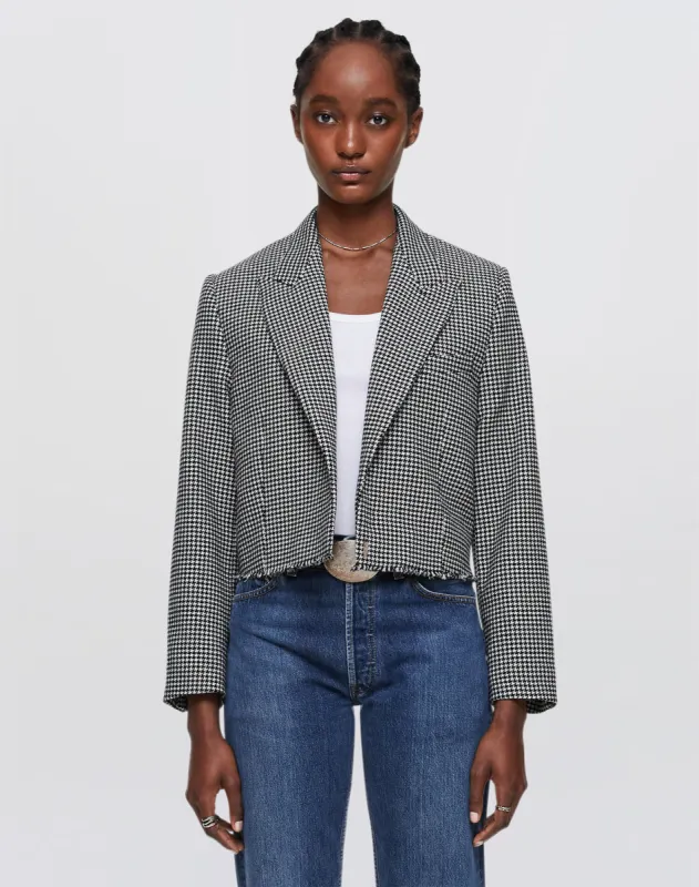 Cutoff Boyfriend Blazer - Black/White sold by Re/Done