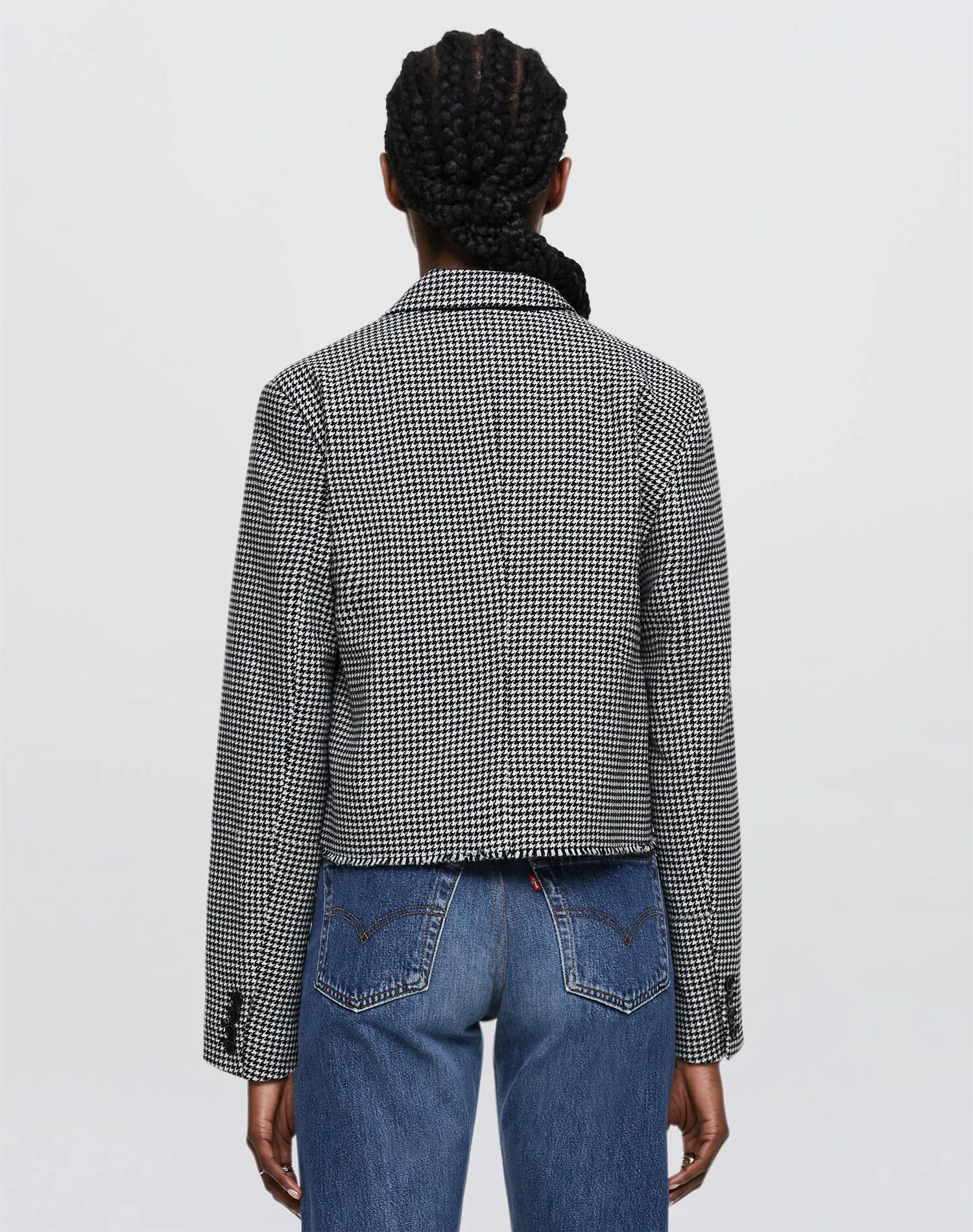 Cutoff Boyfriend Blazer - Black/White sold by Re/Done product image thumbnail 5