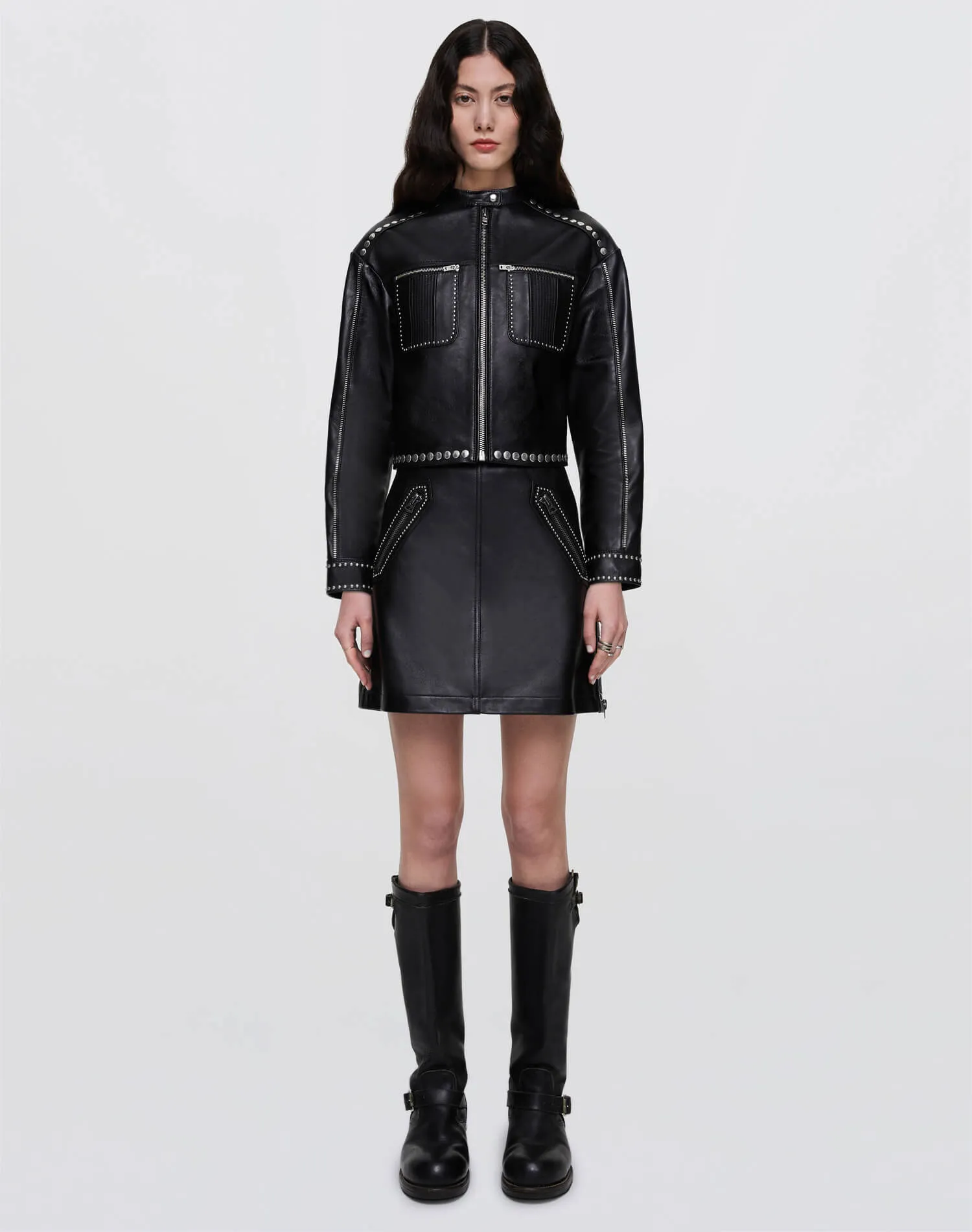 Leather Studded Biker Jacket - Black sold by Re/Done product image thumbnail 2