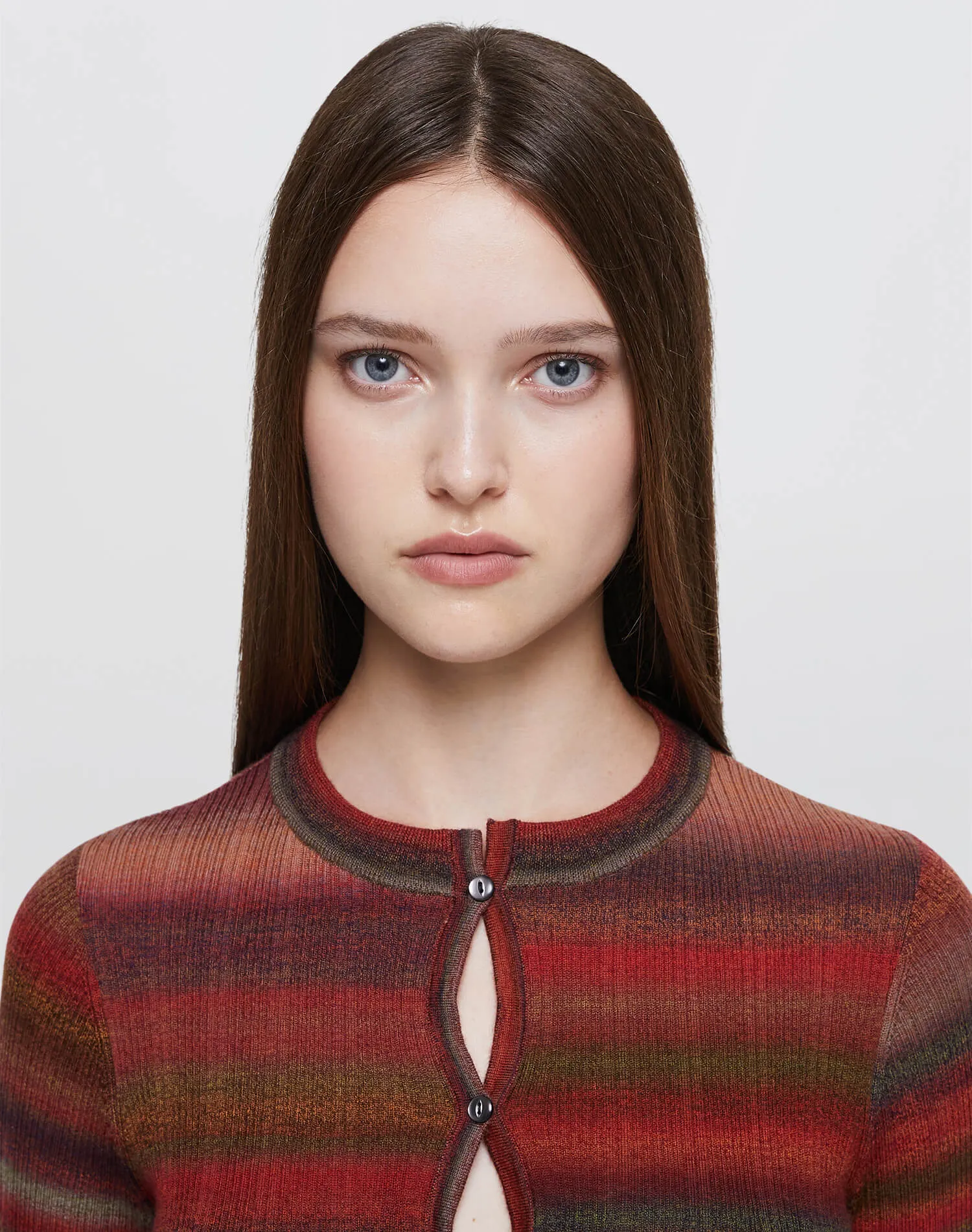 Ribbed Crewneck Cardi - Fire Combo sold by Re/Done product image thumbnail 3