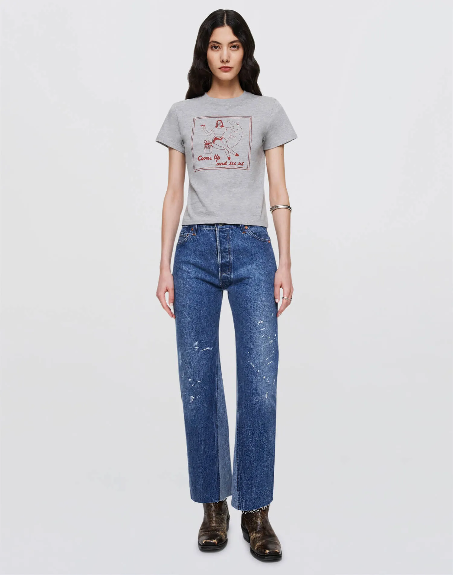 Classic "Come Up" Tee - Heather Grey sold by Re/Done product image thumbnail 2