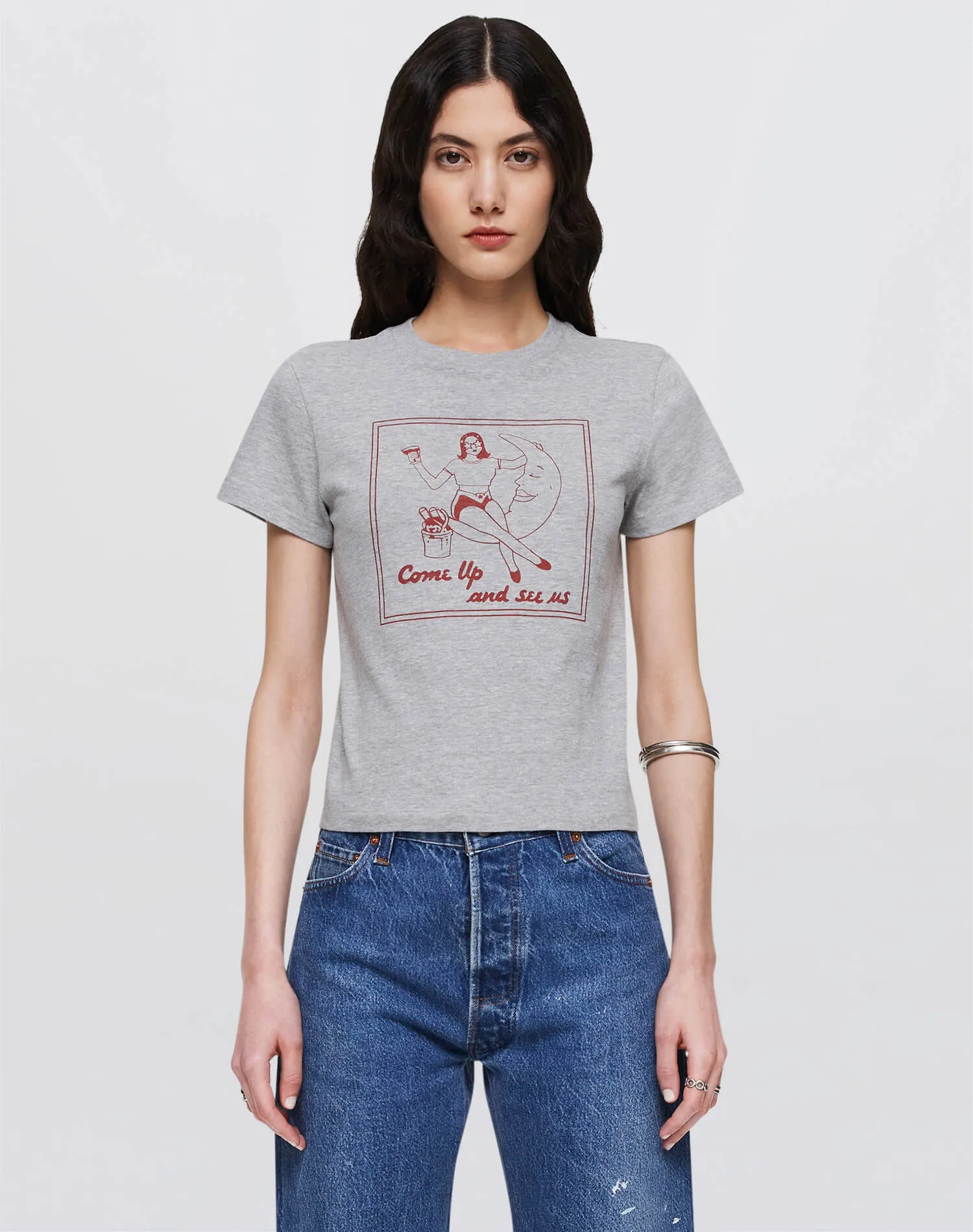 Classic "Come Up" Tee - Heather Grey sold by Re/Done