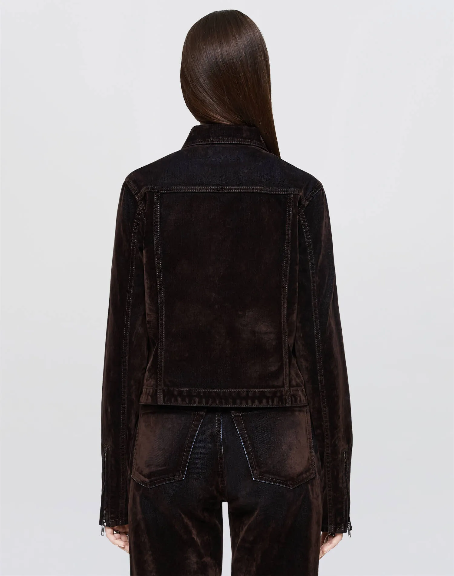 Slim Zip Jacket - Brown Flocked sold by Re/Done product image thumbnail 5
