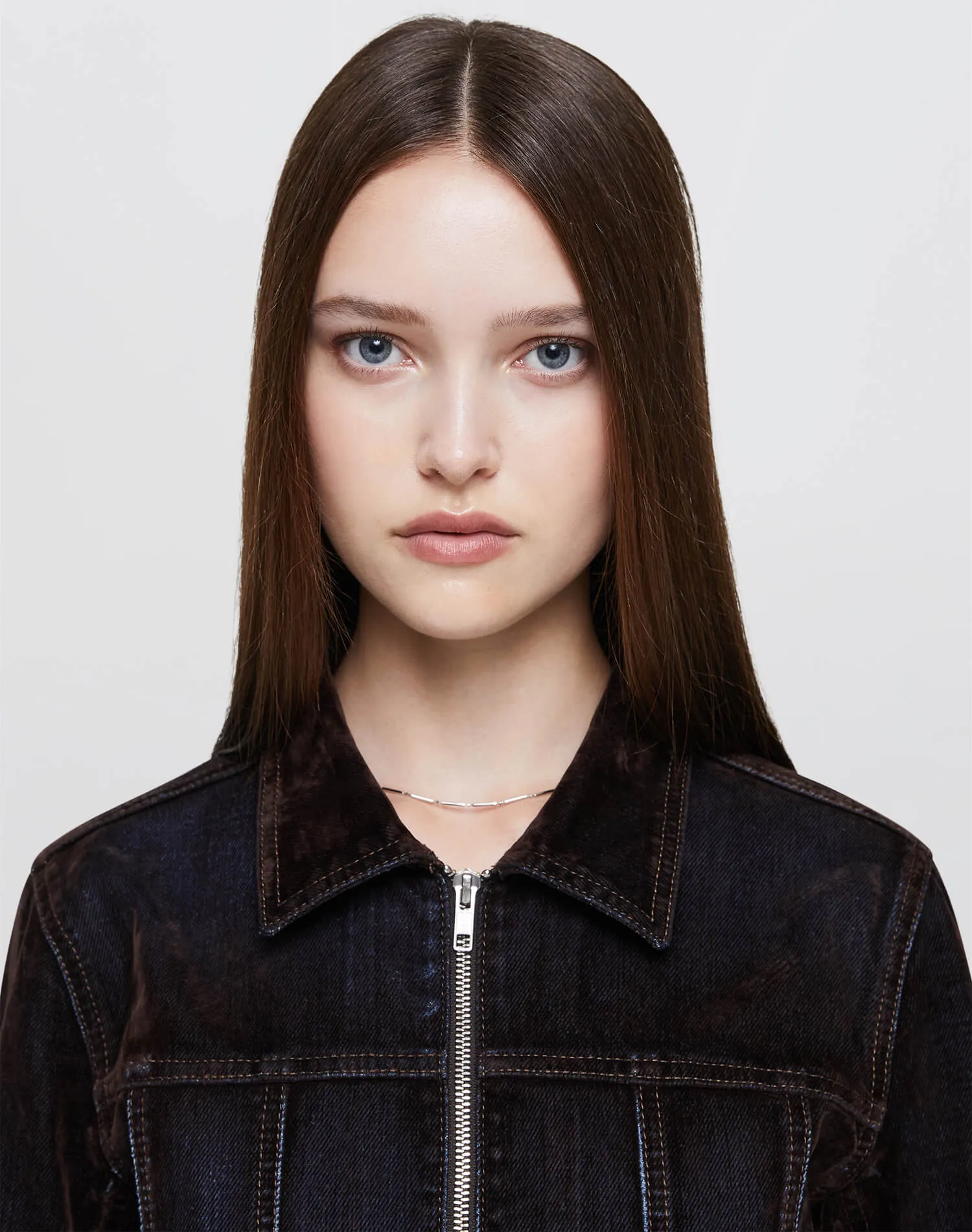 Slim Zip Jacket - Brown Flocked sold by Re/Done product image thumbnail 3
