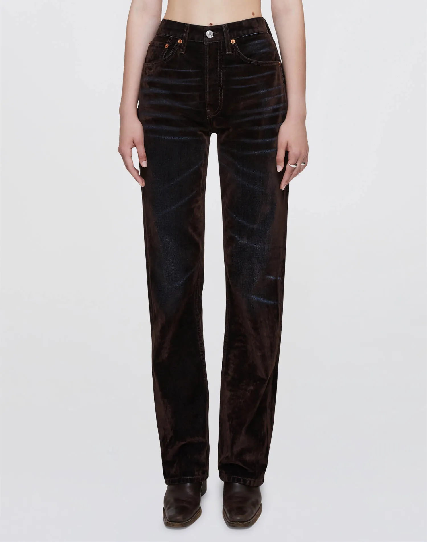 90s High Rise Loose - Brown Flocked sold by Re/Done