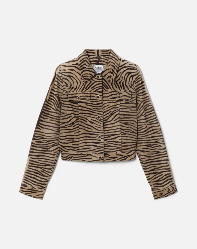 80s Suede Tiger Print Jacket sold by Re/Done