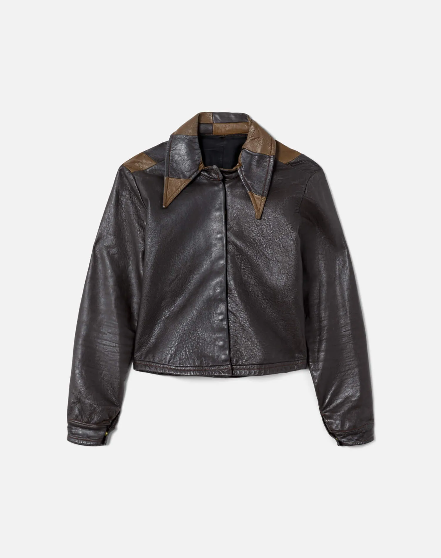 60s Checkered Leather Jacket sold by Re/Done