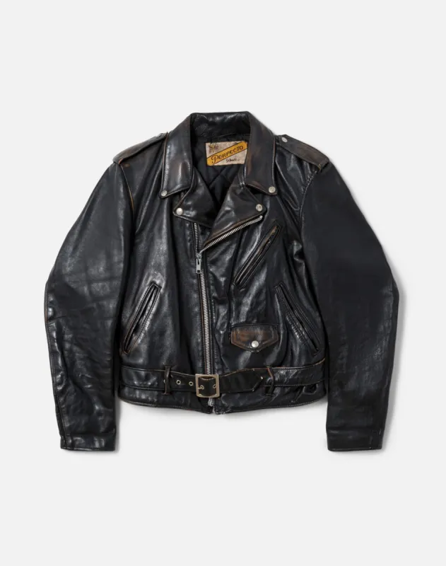 70s Schott Perfecto Belted Leather Moto Jacket sold by Re/Done