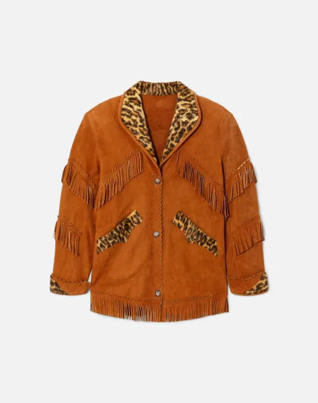 60s Fringe Suede Leopard Jacket sold by Re/Done