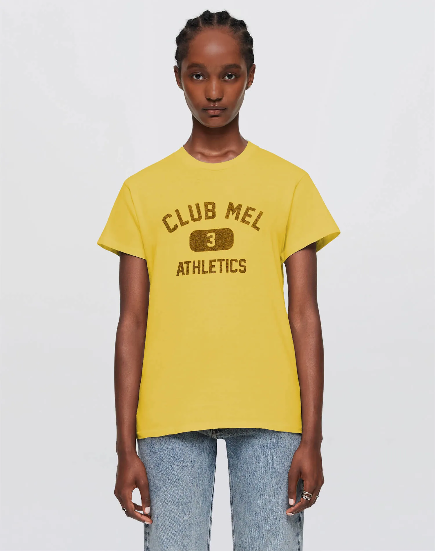 Tubular "Club Mel" Tee - Golden Yellow sold by Re/Done