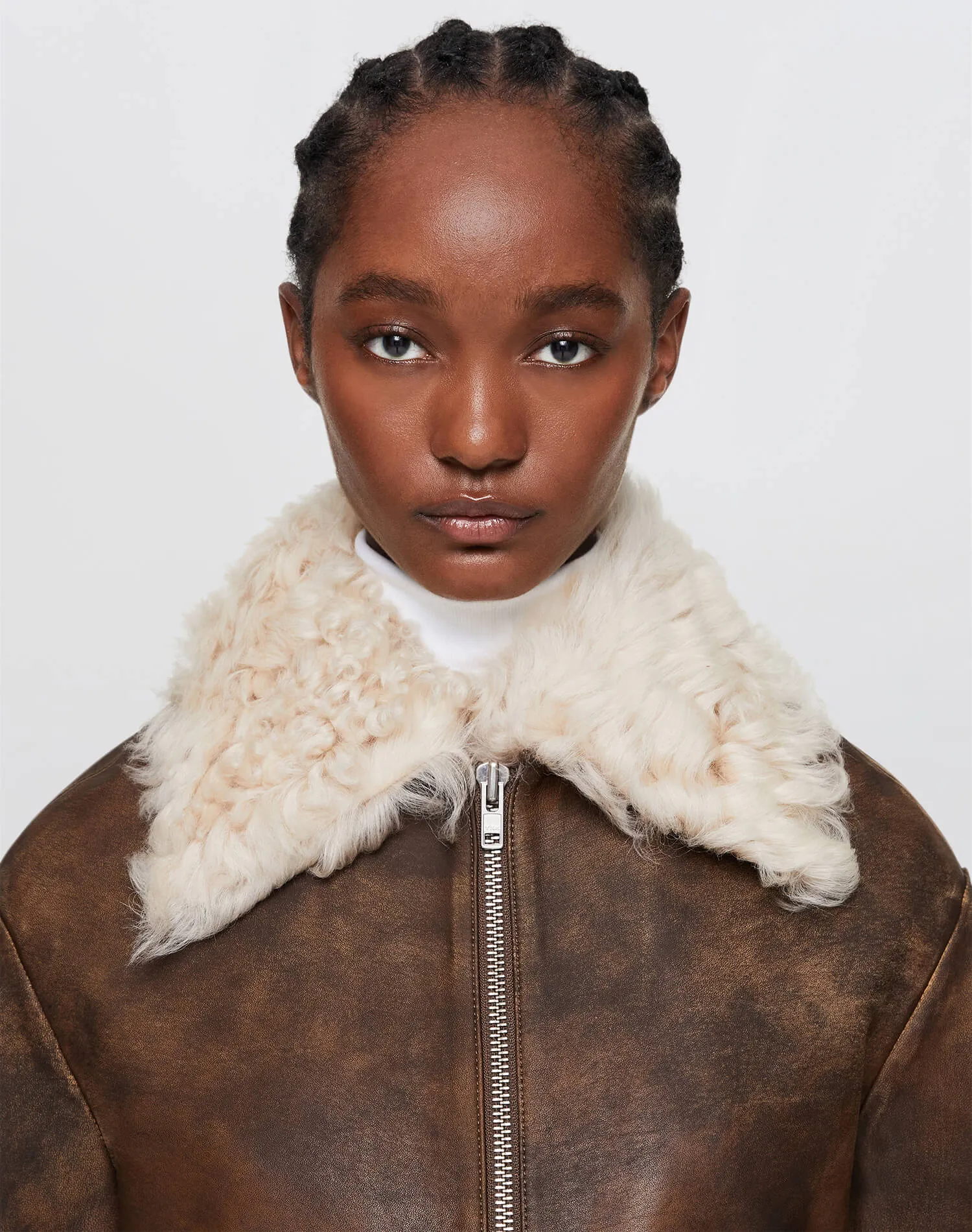 Distressed Aviator Shearling - Brown sold by Re/Done product image thumbnail 3