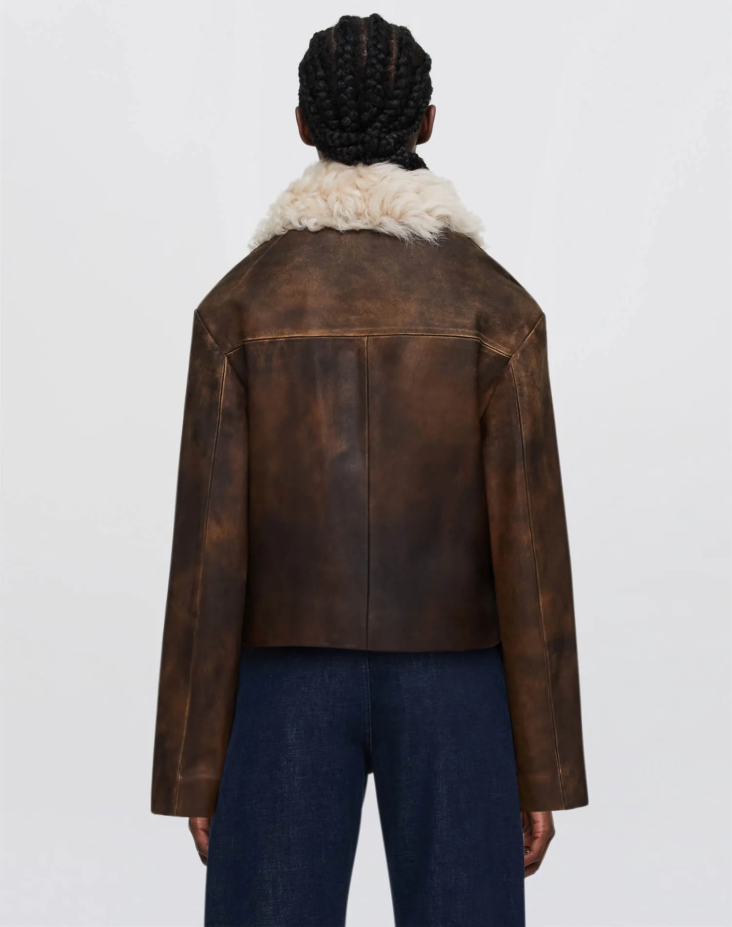 Distressed Aviator Shearling - Brown sold by Re/Done product image thumbnail 5