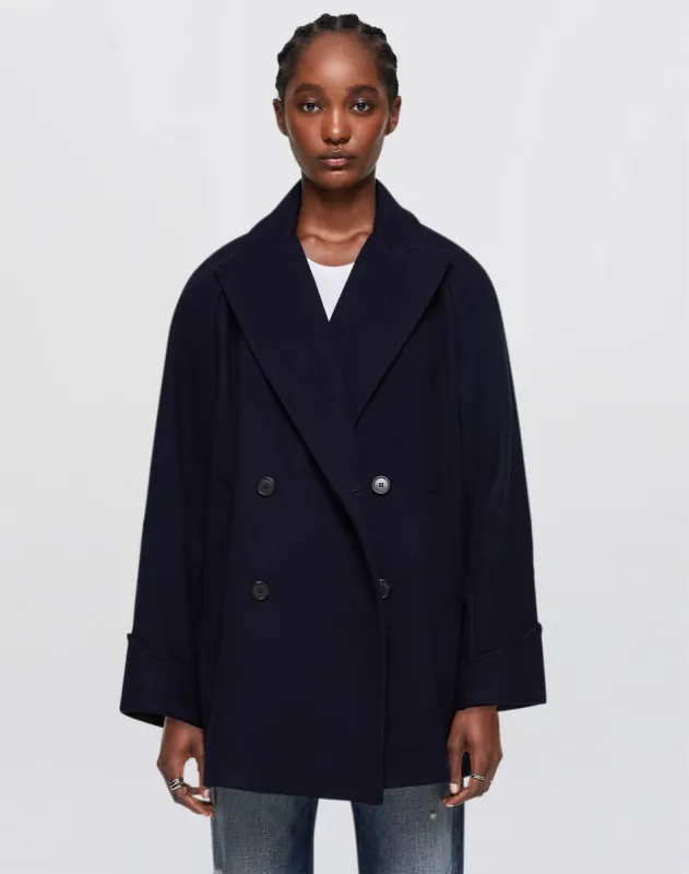 Oversized Peacoat - Navy sold by Re/Done