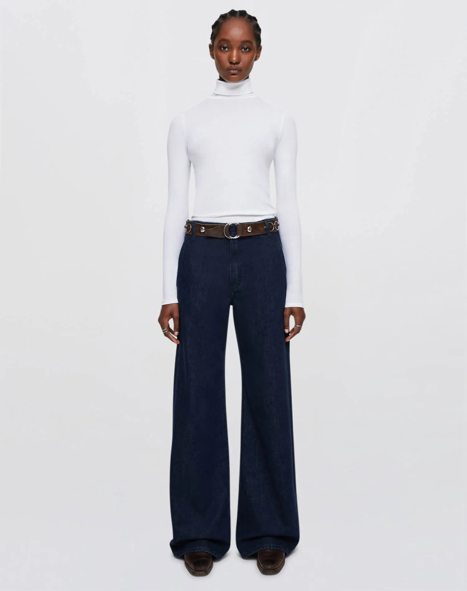 Ribbed Turtleneck - White sold by Re/Done product image thumbnail 2