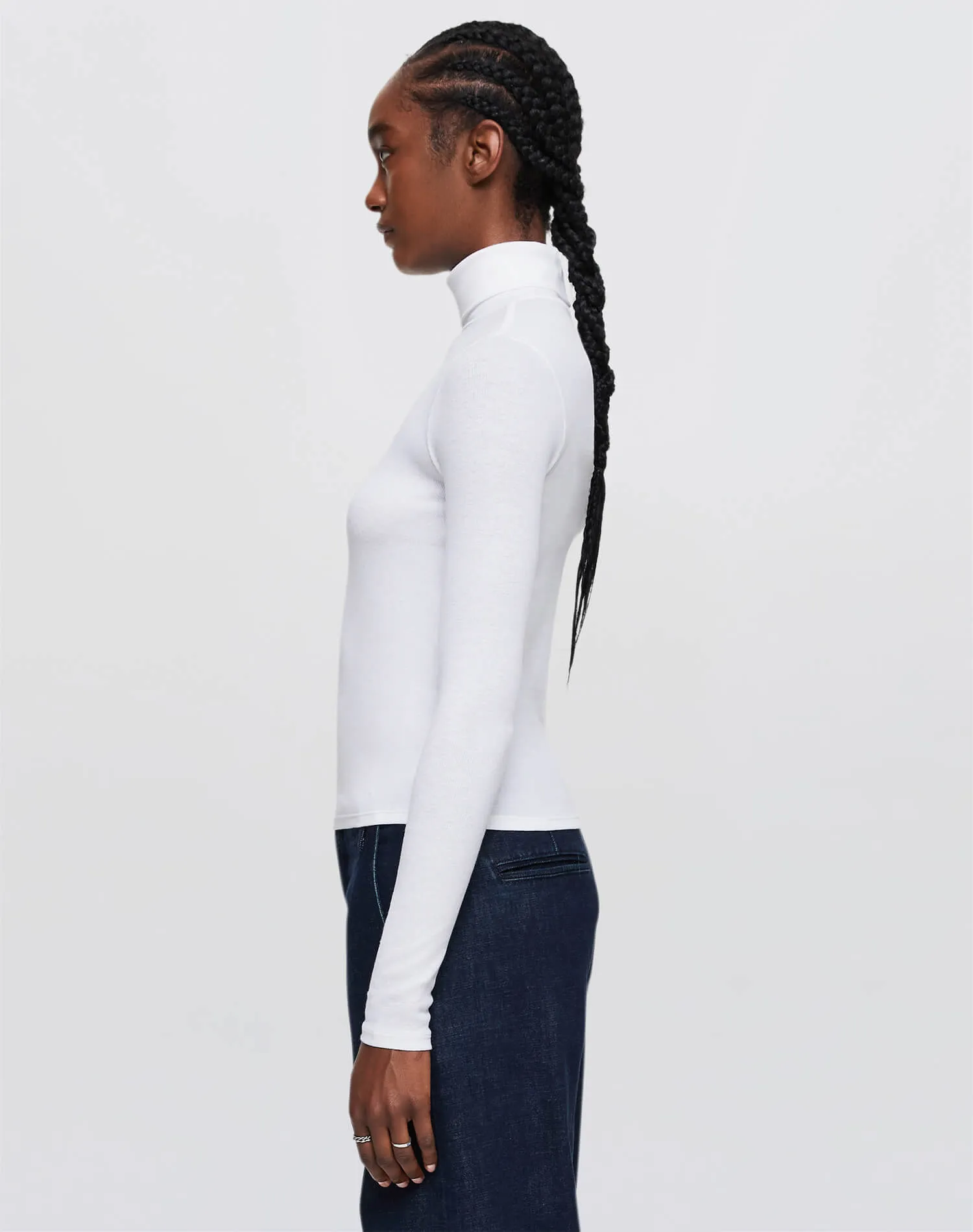 Ribbed Turtleneck - White sold by Re/Done product image thumbnail 4
