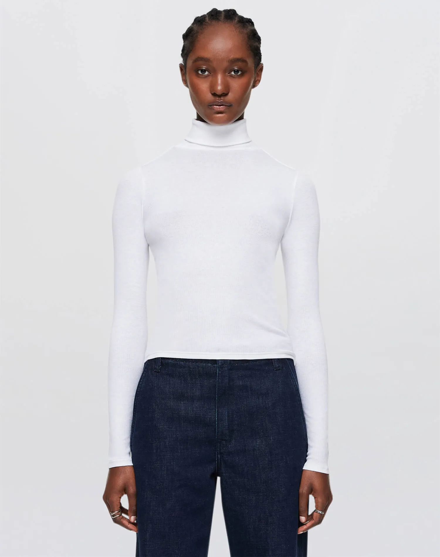 Ribbed Turtleneck - White sold by Re/Done