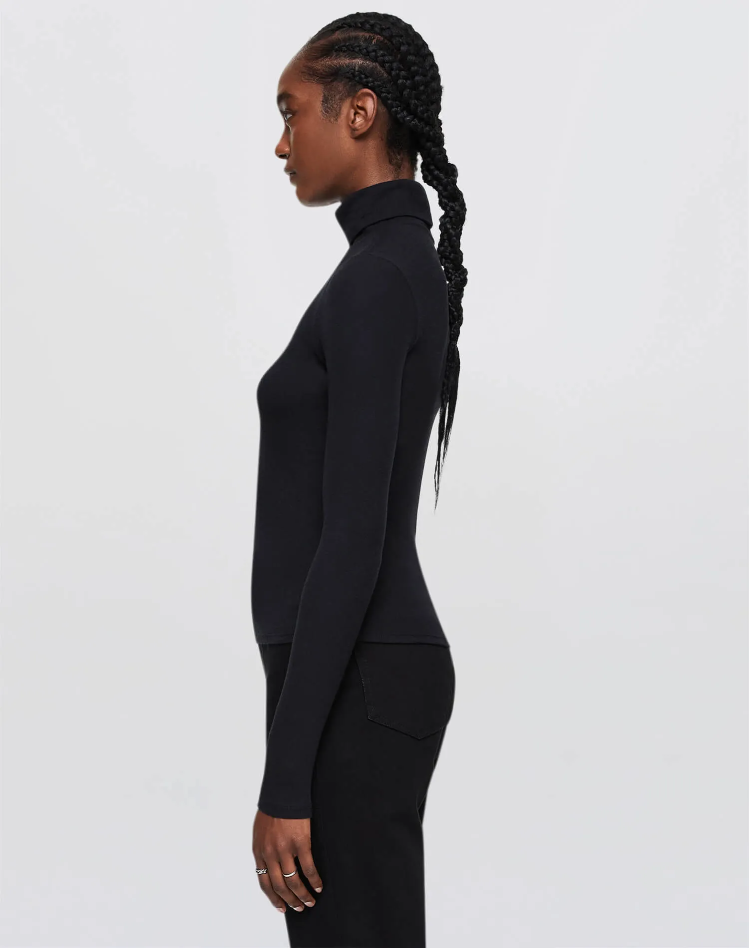 Ribbed Turtleneck - Black sold by Re/Done product image thumbnail 3