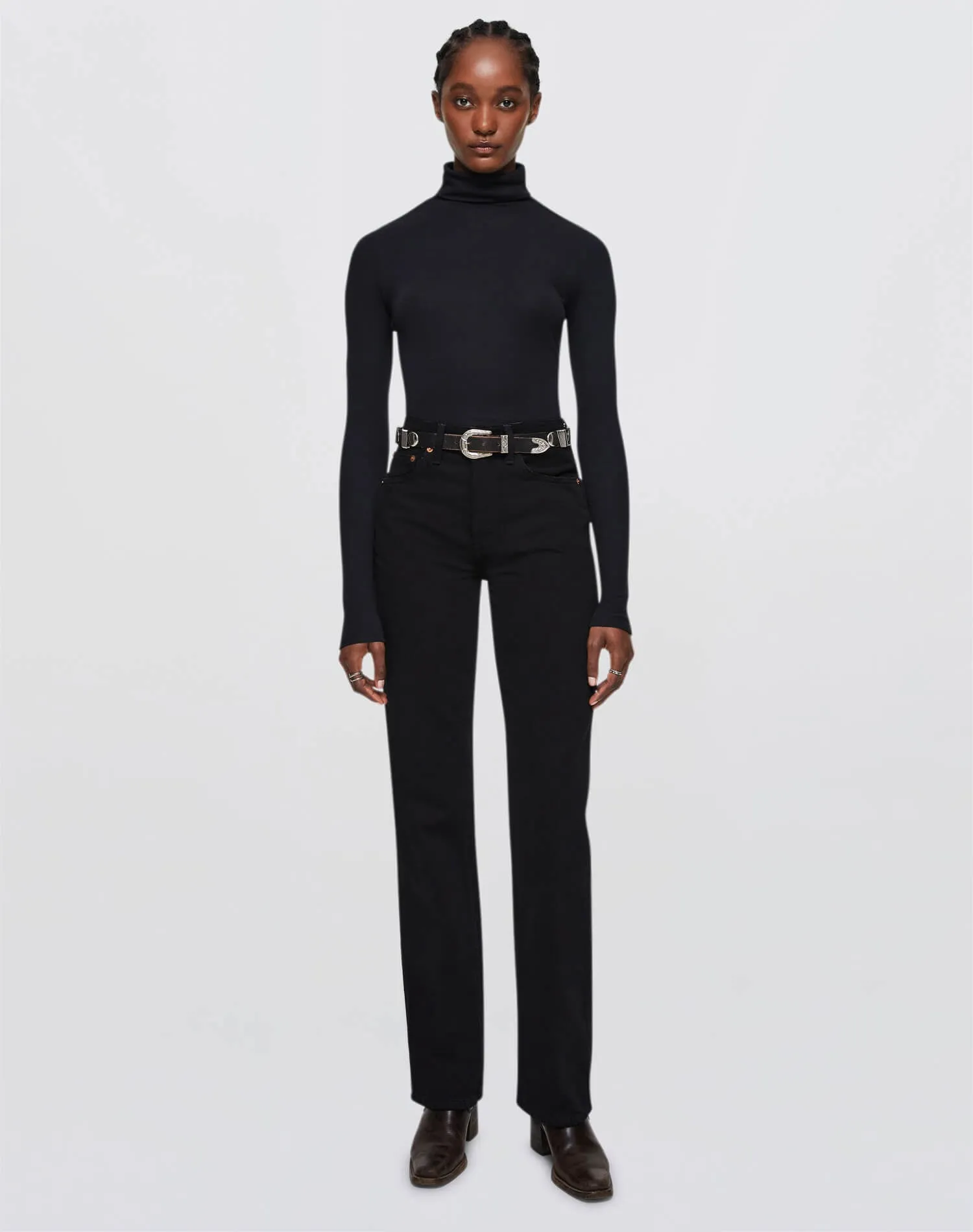 Ribbed Turtleneck - Black sold by Re/Done product image thumbnail 2