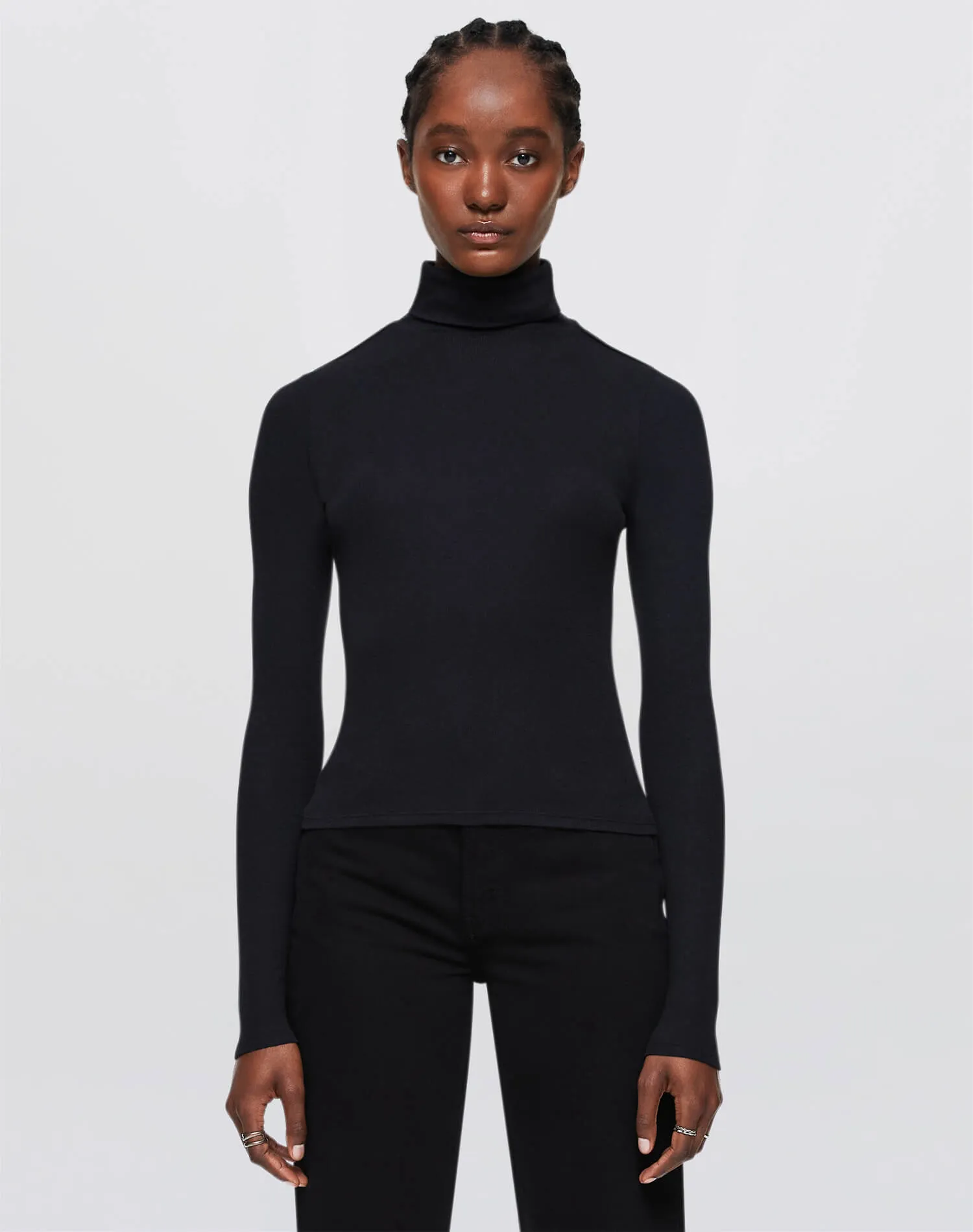 Ribbed Turtleneck - Black sold by Re/Done