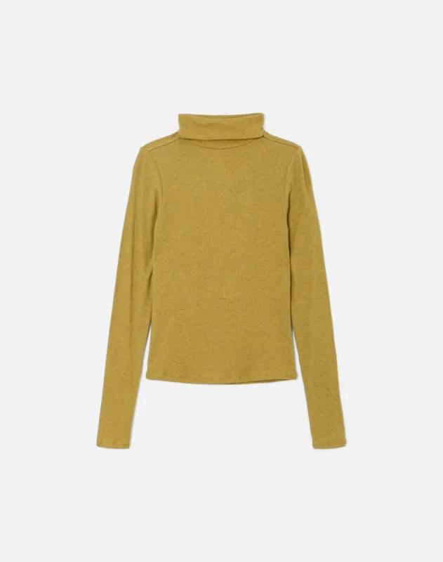 Ribbed Turtleneck - Cactus made by Re/Done