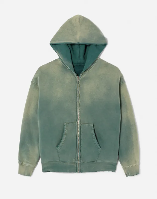 Zip Hoody - Sun Faded Green made by Hanes