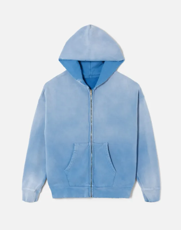 Zip Hoody - Sun Faded Dusty Blue made by Hanes