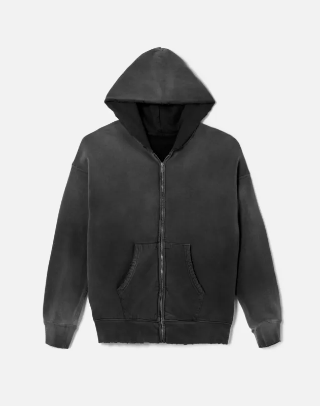 Zip Hoody - Sun Faded Black made by Hanes