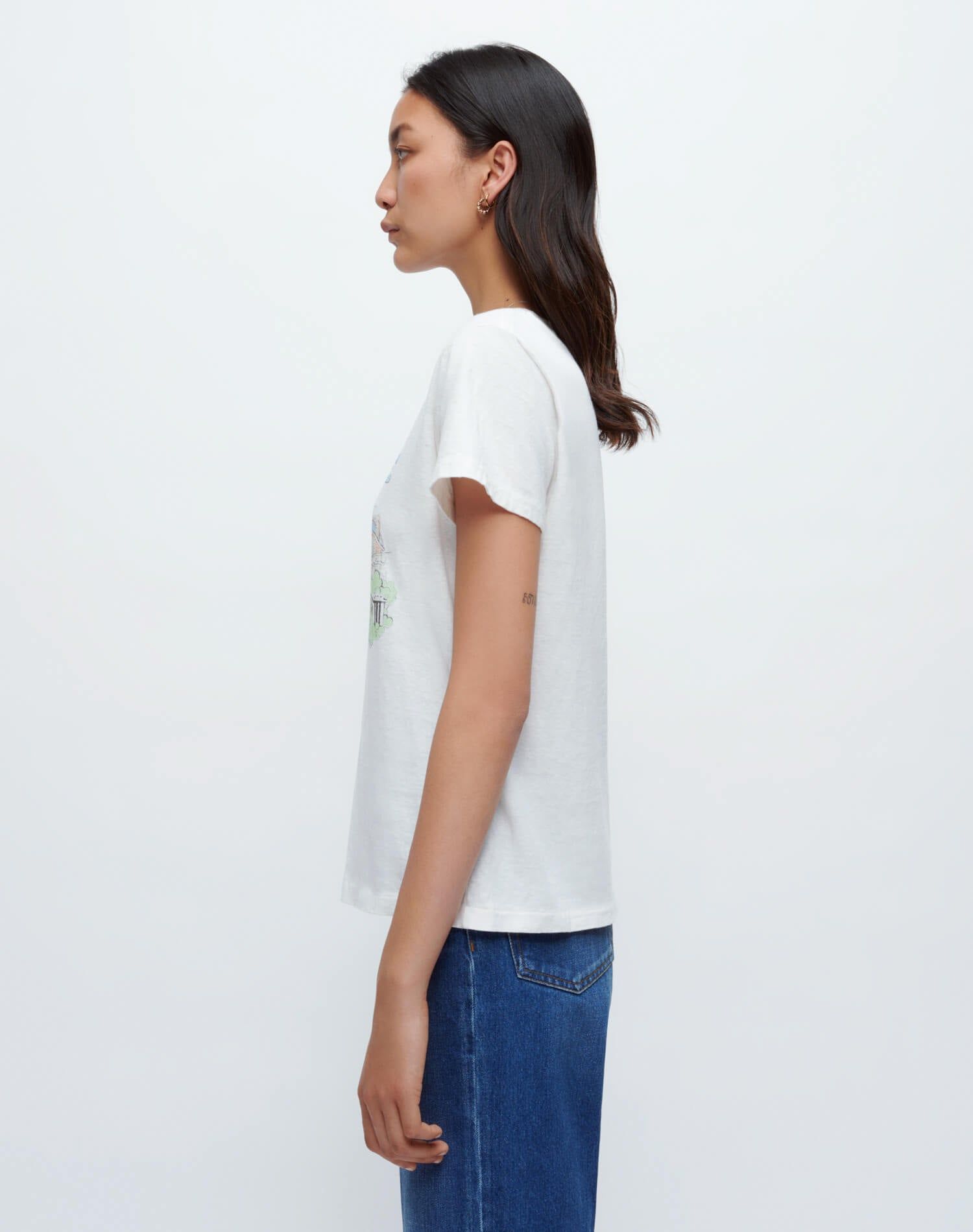 70s Loose "Paris France" Tee - Vintage White sold by Re/Done product image thumbnail 4