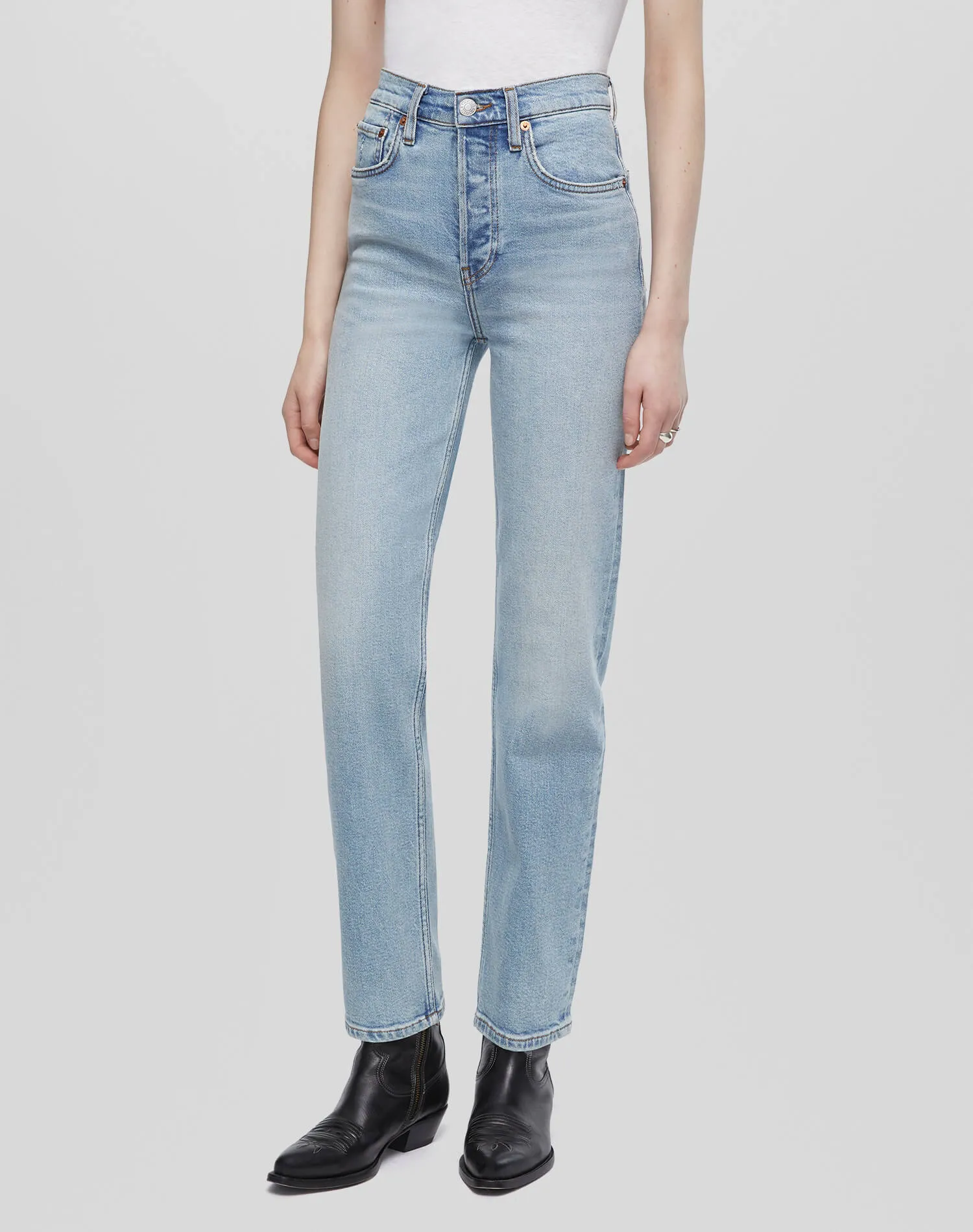 Comfort Stretch 70s Stove Pipe - Undertow sold by Re/Done