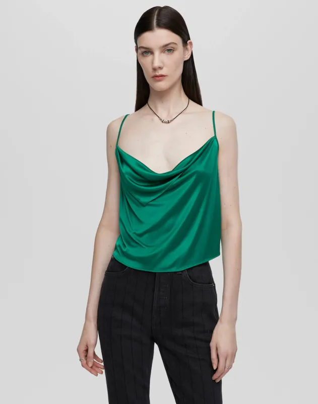 Bandana Party Top - Grass Green made by Re/Done