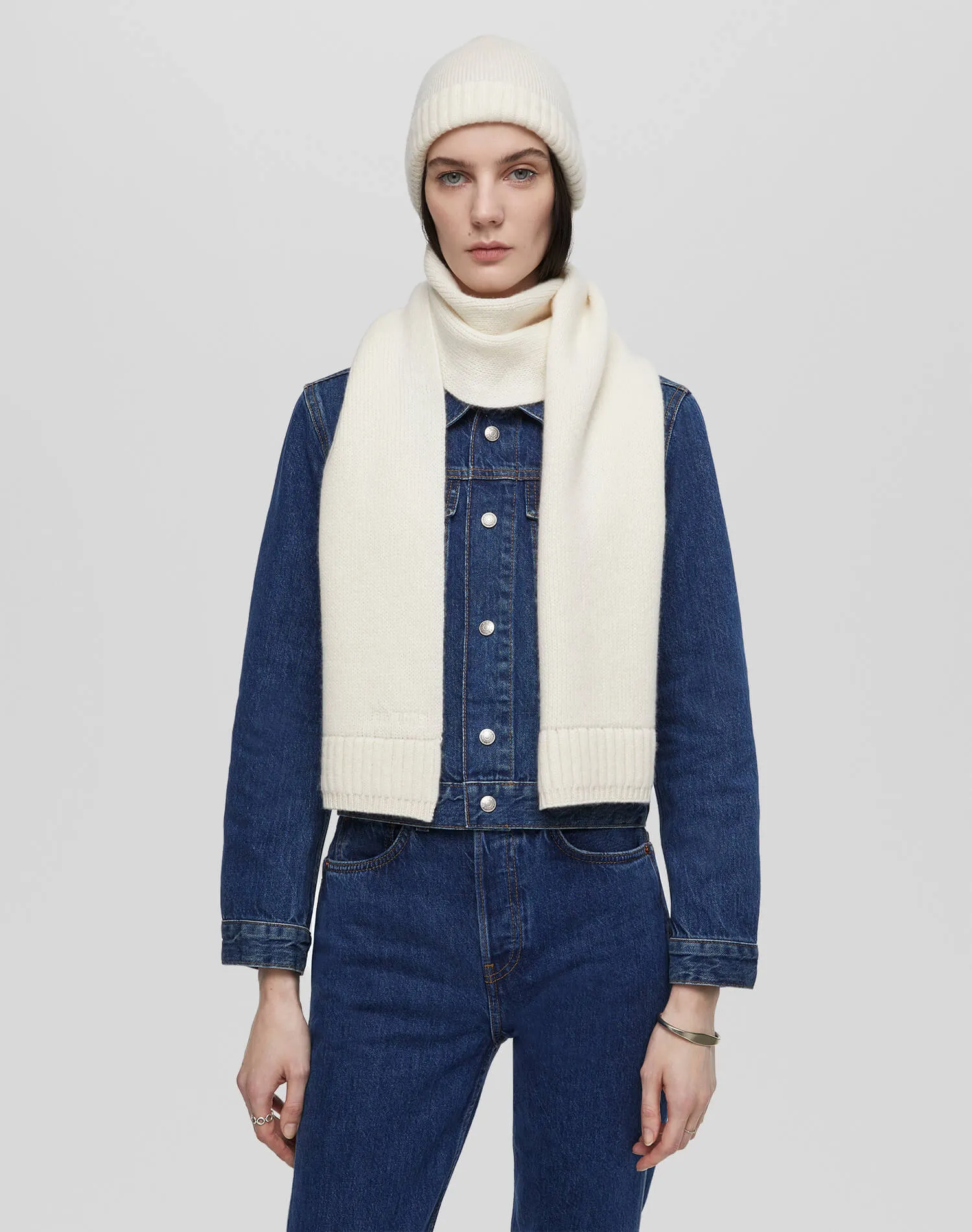 Cashmere Rib Scarf - Ivory sold by Re/Done product image thumbnail 2