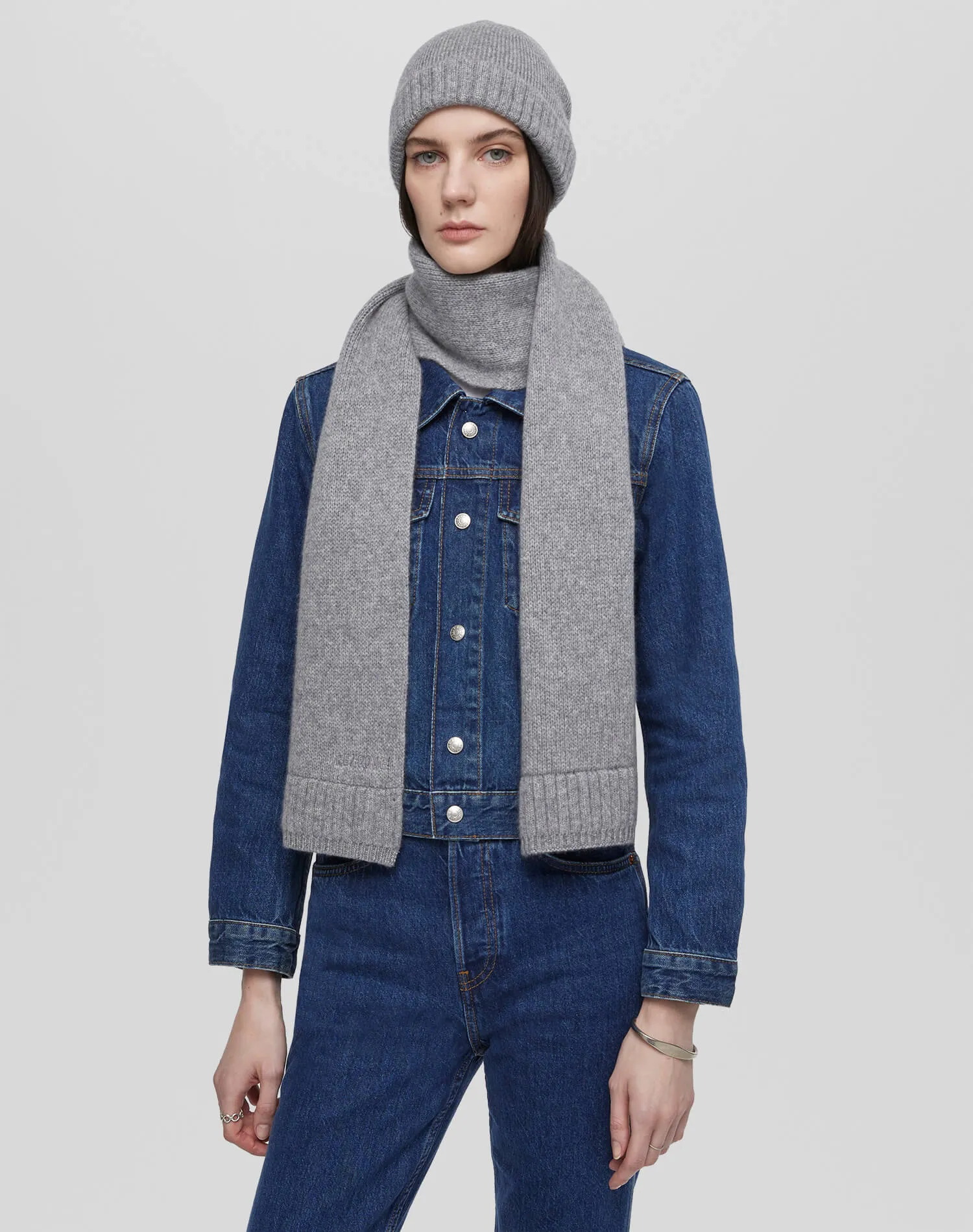 Cashmere Rib Scarf - Grey Heather sold by Re/Done product image thumbnail 2