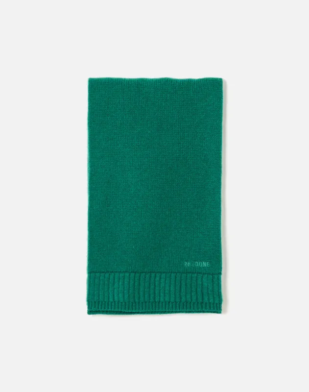 Cashmere Rib Scarf - Grass Green made by Re/Done