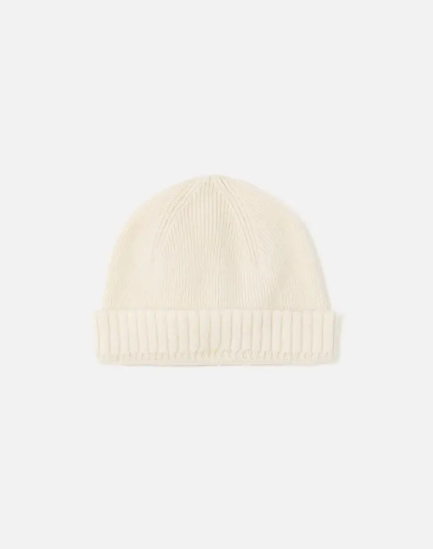 Cashmere Rib Beanie - Ivory sold by Re/Done