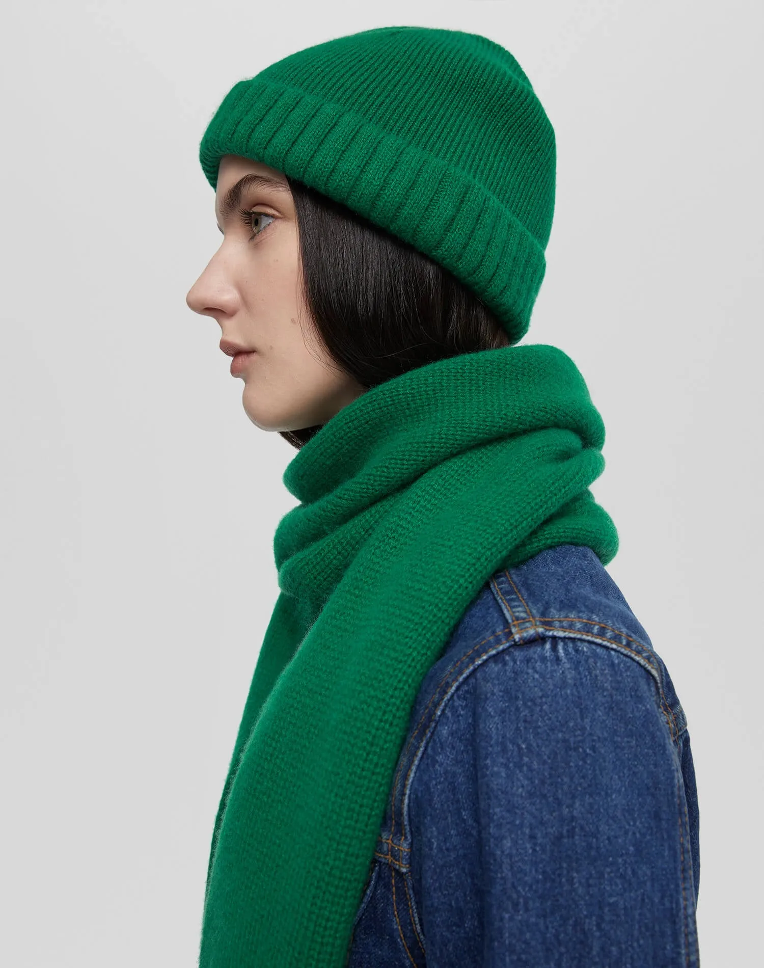 Cashmere Rib Beanie - Grass Green sold by Re/Done product image thumbnail 2