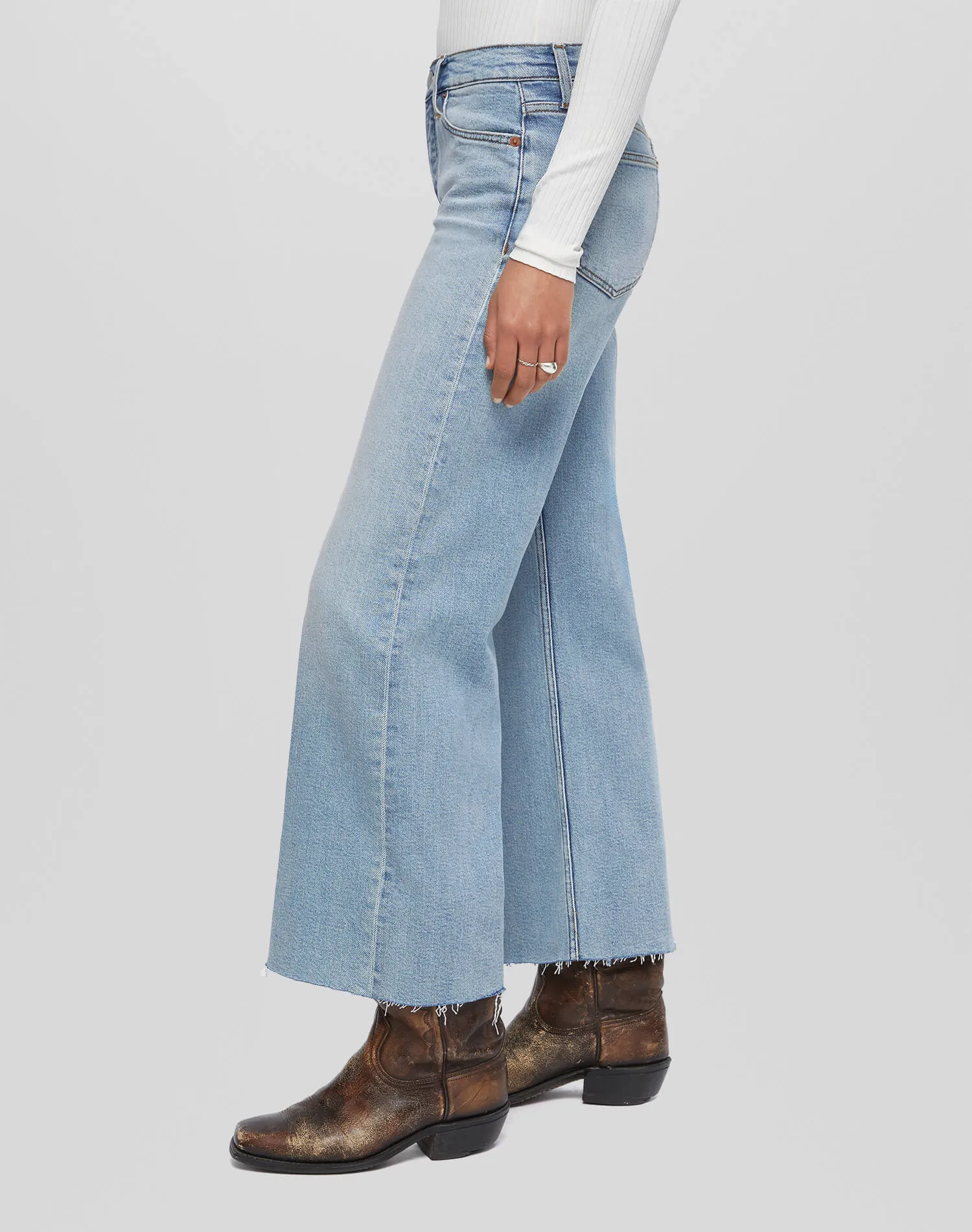 Comfort Stretch Mid Rise Wide Leg Crop - Undertow sold by Re/Done product image thumbnail 3