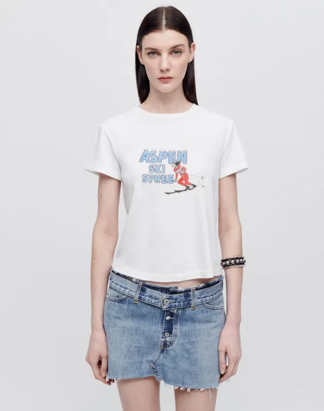 Classic "Ski Spree" Tee - Vintage White sold by Re/Done