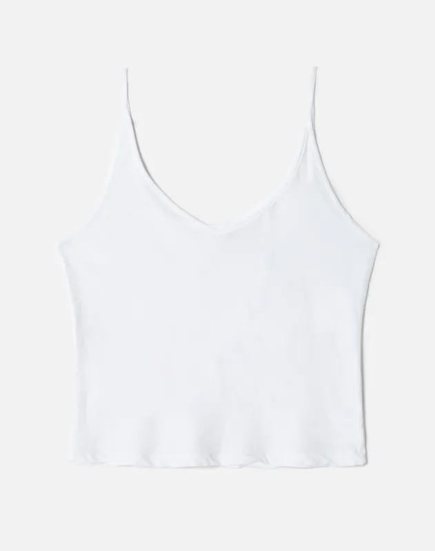 Hanes Sheer Spaghetti Strap Tank - Optic White sold by Re/Done