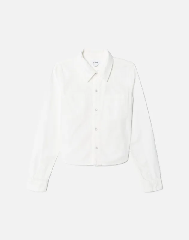 Slim Denim Shirt - White made by Re/Done