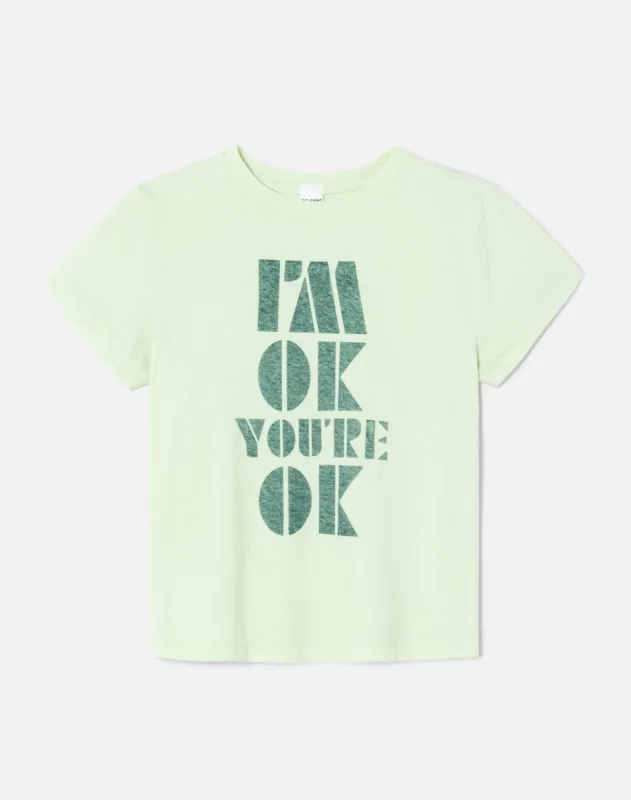 Classic "I'm OK" Tee - Pistachio sold by Re/Done