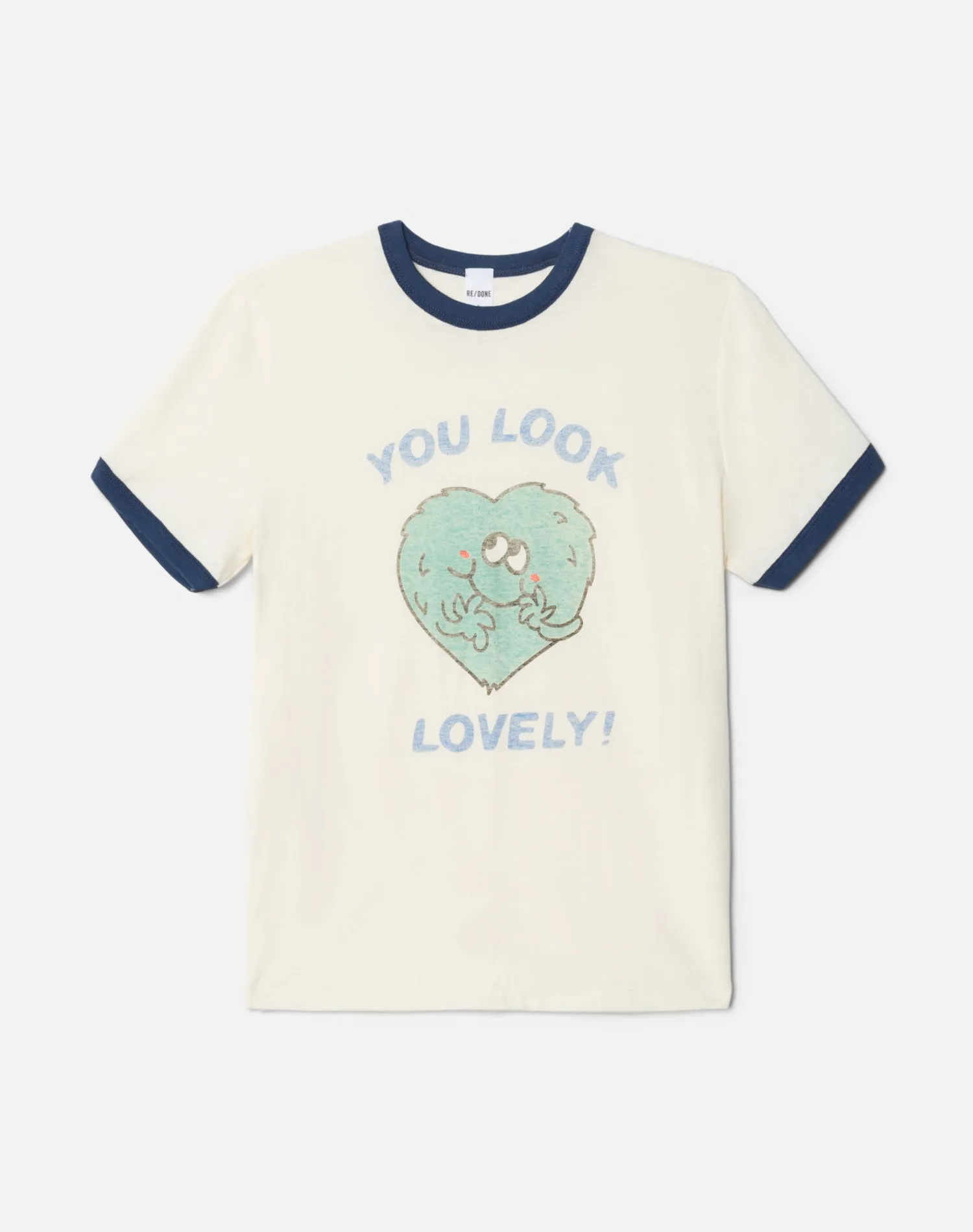 Ringer "Lovey" Tee - Vintage Ivory with Midnight sold by Re/Done