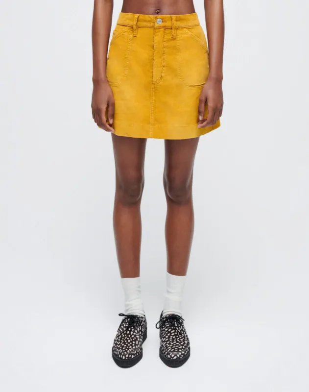 70s Corduroy Pocket Mini Skirt - Worn In Mustard sold by Re/Done